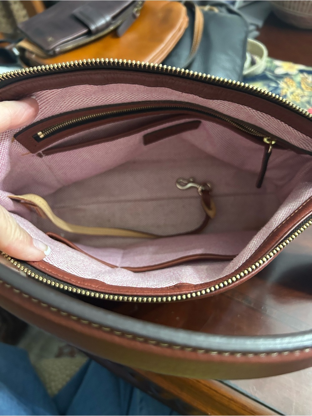 Dooney & Bourke Brown Pebbled Leather Top-Handle Bag, The Luca , EUC - Picture 6 of 8